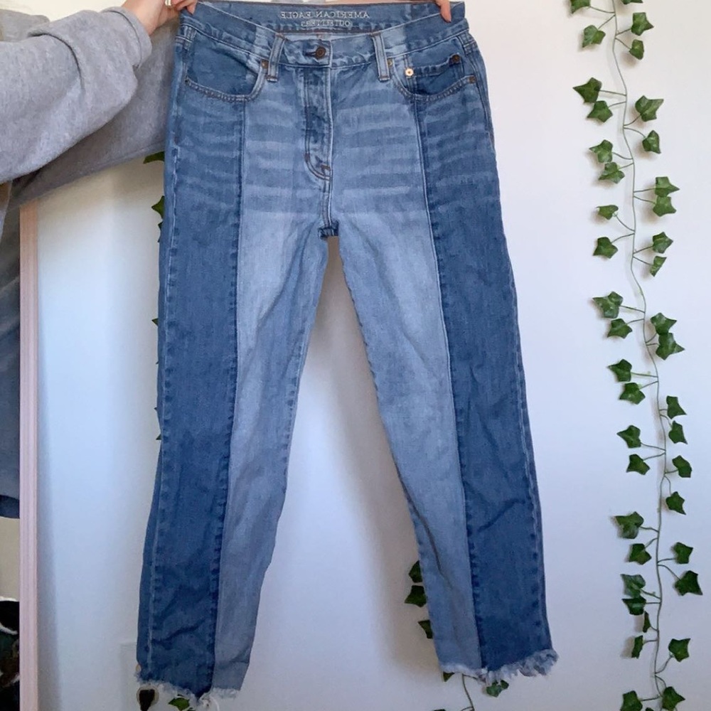 two tone american eagle jeans